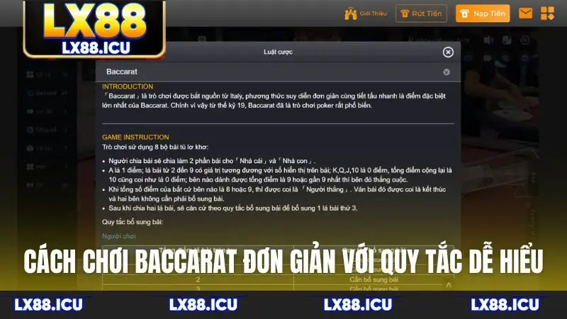 Cách chơi Baccarat đơn giản với quy tắc dễ hiểu