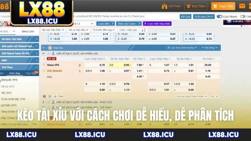 Kèo tài xỉu với cách chơi dễ hiểu, dễ phân tích