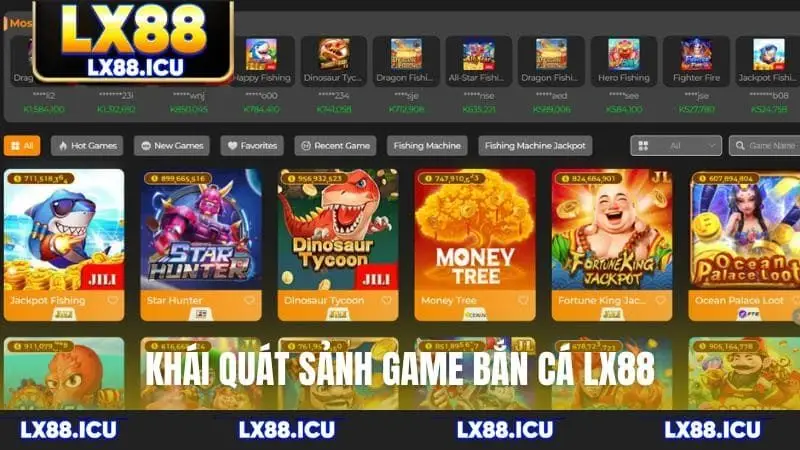 Khái quát sảnh game bắn cá LX88