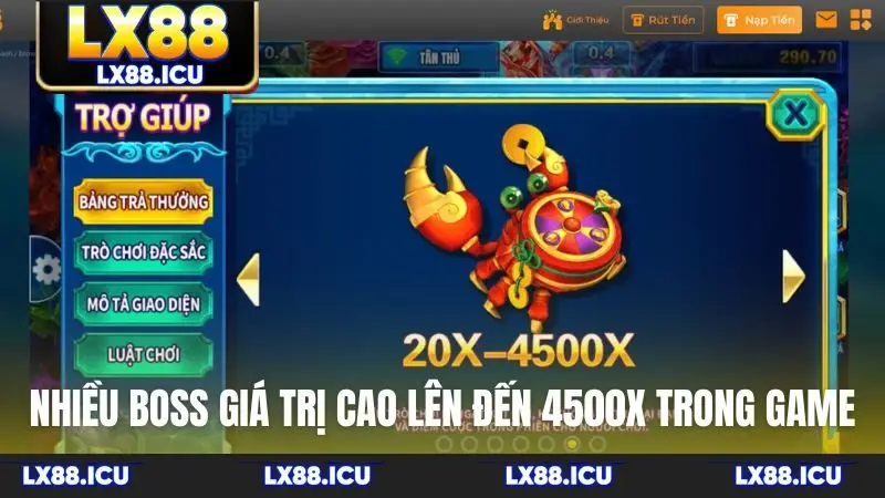 Nhiều boss giá trị cao lên đến 4500X trong game