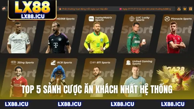 Top 5 sảnh cược ăn khách nhất hệ thống